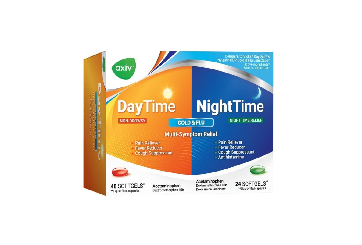 AXIV Day & Night Cold & Flu, 72 Softgels