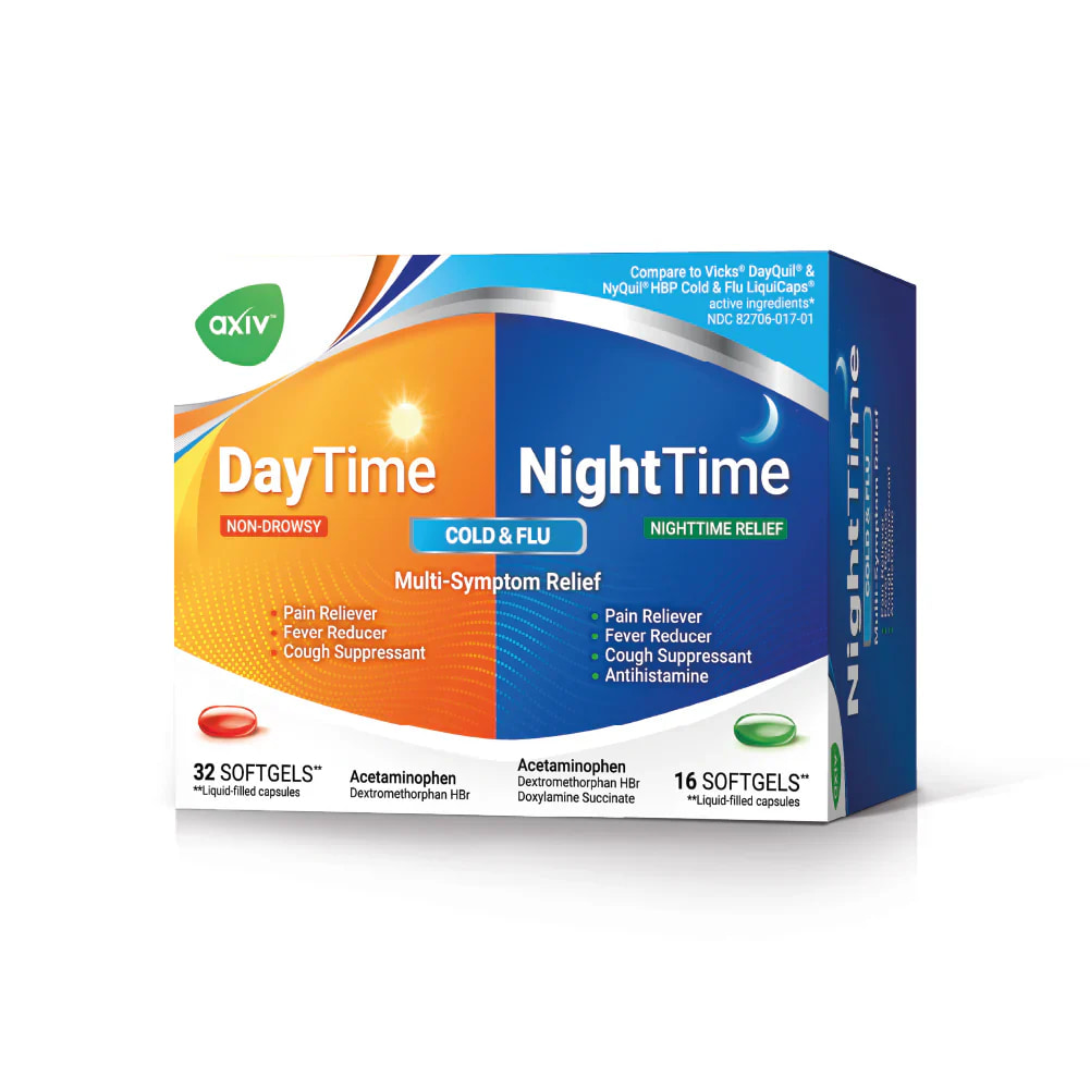 AXIV Day & Night Cold & Flu, 48 Softgels