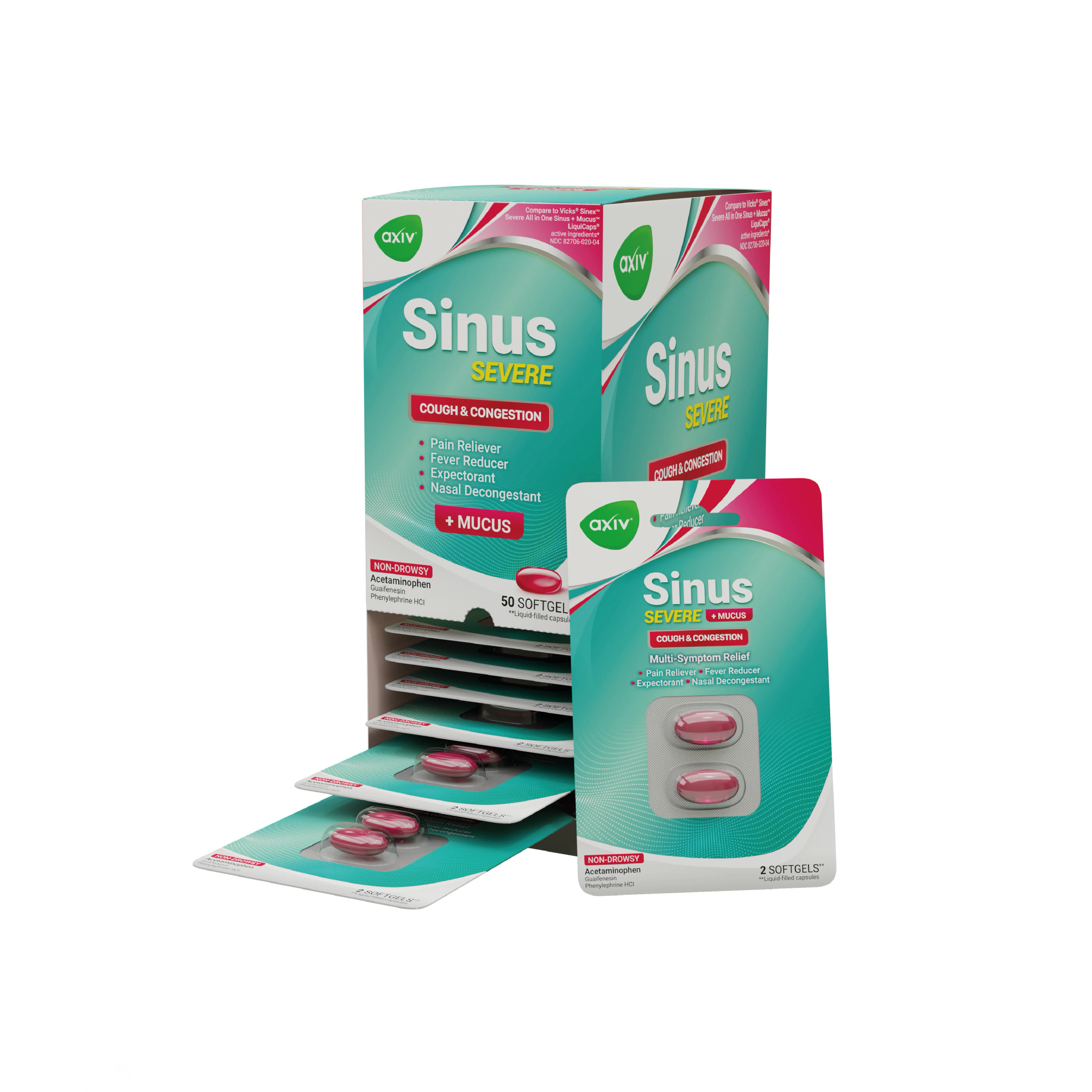 AXIV Sinus + Mucus Relief, 50ct Blister